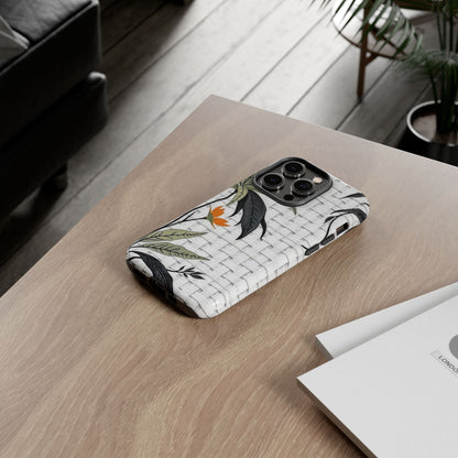 Floral Woven Tough Phone Case — Protective Botanical iPhone Cover