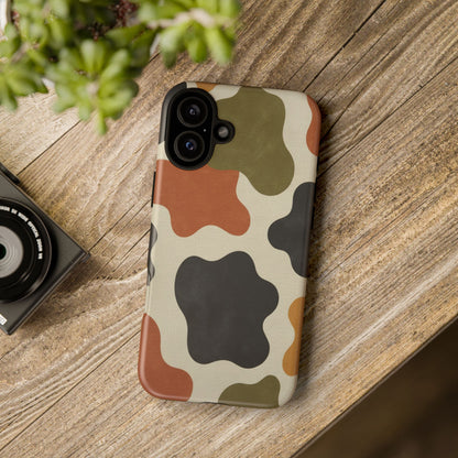 Retro Abstract Camouflage Phone Case — Earth Tone Tough Case