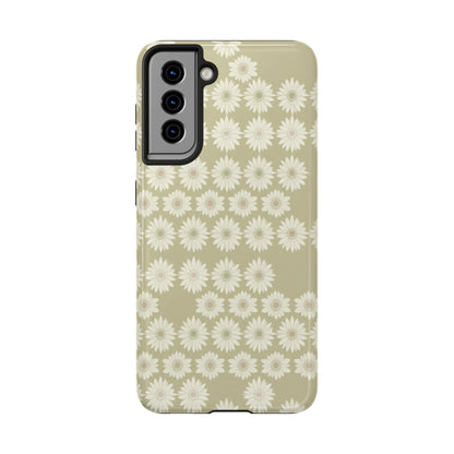 Daisy Pattern Tough Phone Case — Protective Floral iPhone Cover