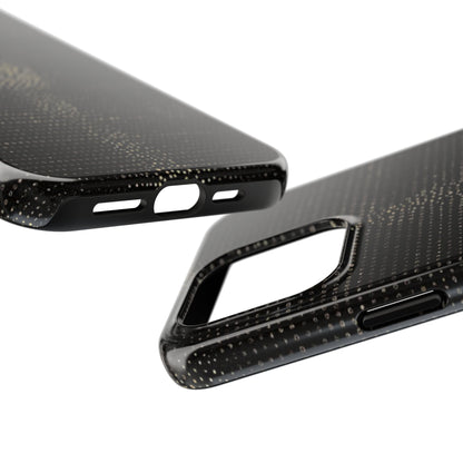 Tough Phone Case — Black Textured Metallic Dot Shield