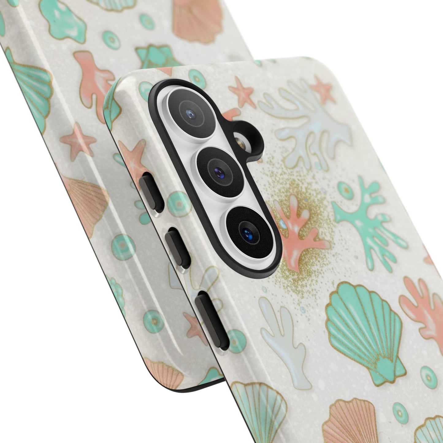 Seashell Coral Phone Case — Pastel Beach Shells Protective Tough Case