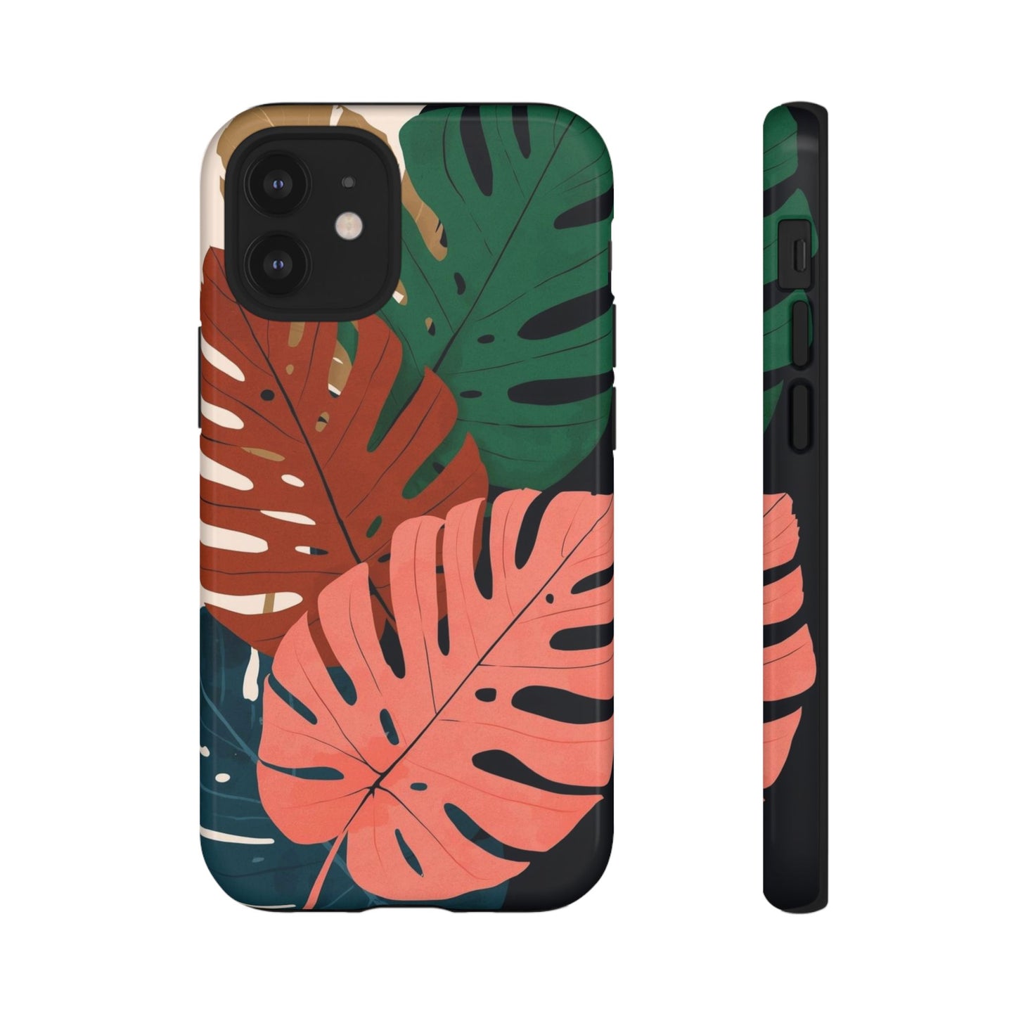 Tropical Monstera Phone Case — Colorful Leaf Protective Tough Case