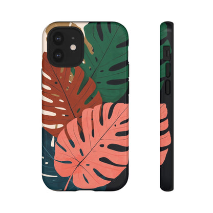 Tropical Monstera Phone Case — Colorful Leaf Protective Tough Case