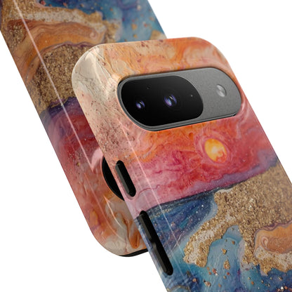 Sunset Coast Phone Case — Colorful Abstract Beach Art Tough Case