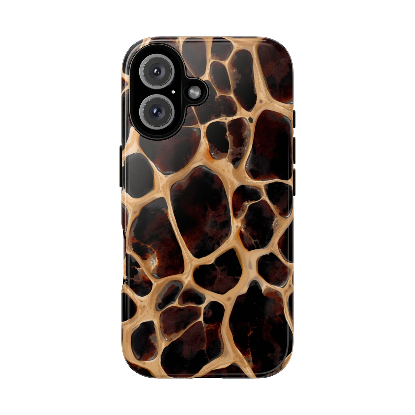 Phone Case — Brown Leather Dot Texture Rugged Protective Cover