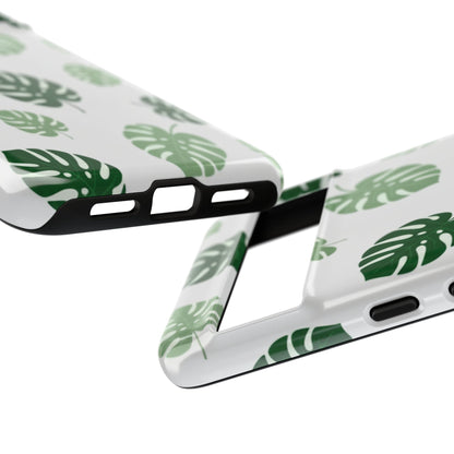Monstera Leaf Phone Case — Tropical Green Pattern Tough Case