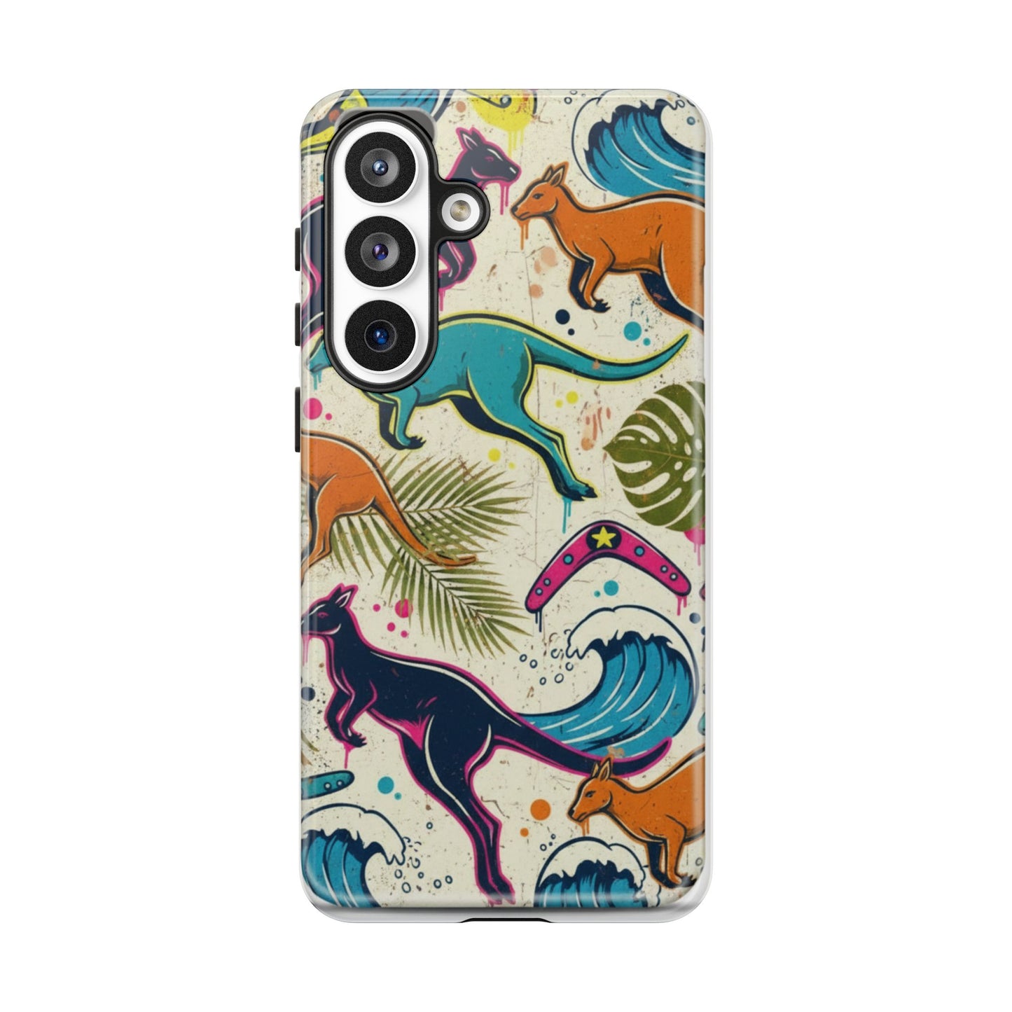 Tough Cases — Colorful Surfing Kangaroo Phone Case