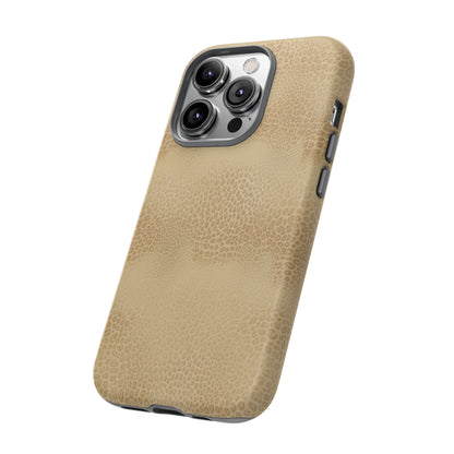 Tan Distressed Leather Texture Phone Case — Rugged Protective iPhone Cover