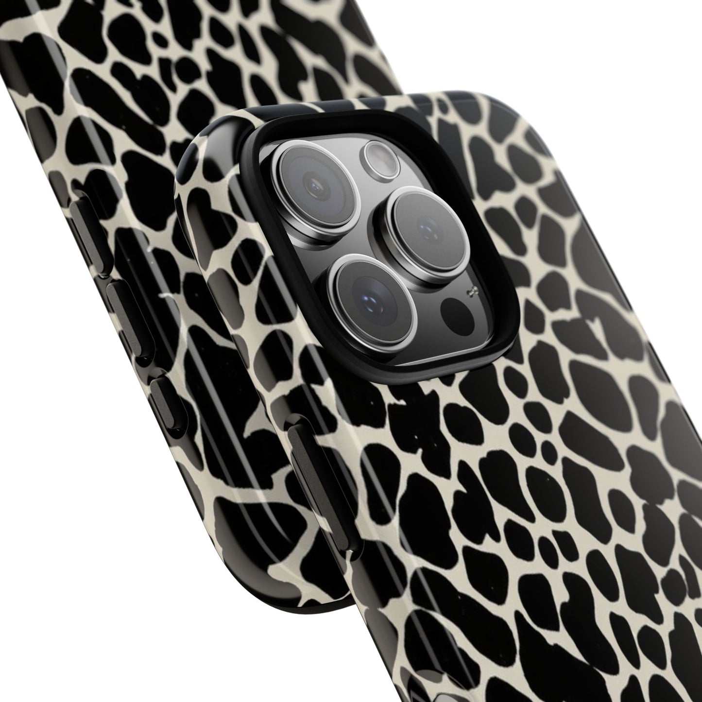 Black and White Cowhide Phone Case — Protective Tough Case