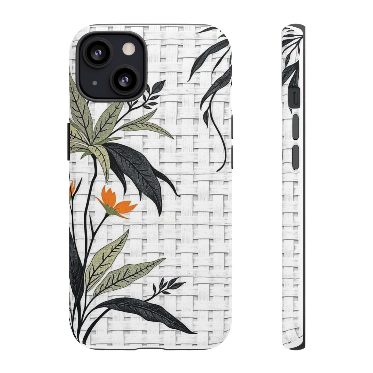 Floral Woven Tough Phone Case — Protective Botanical iPhone Cover
