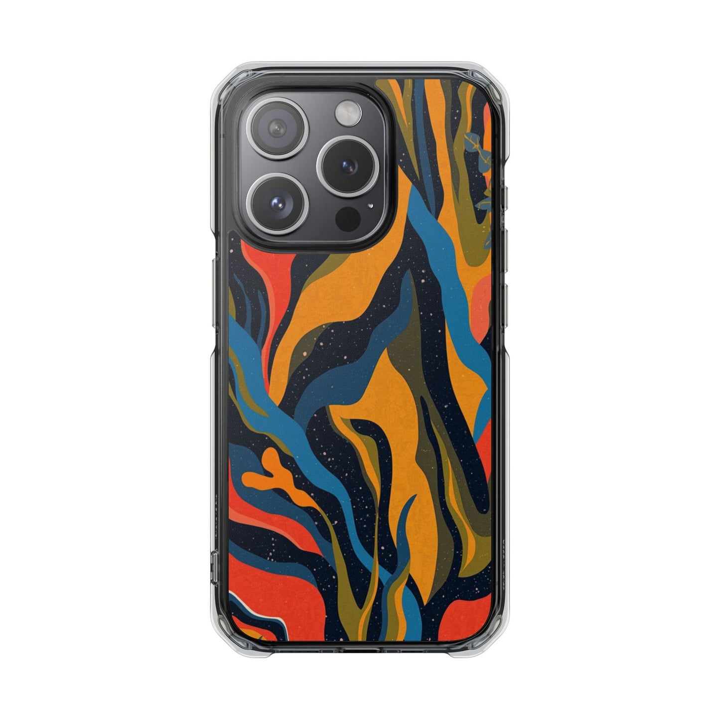 Clear Magnetic Phone Case — Retro Swirl Abstract Design