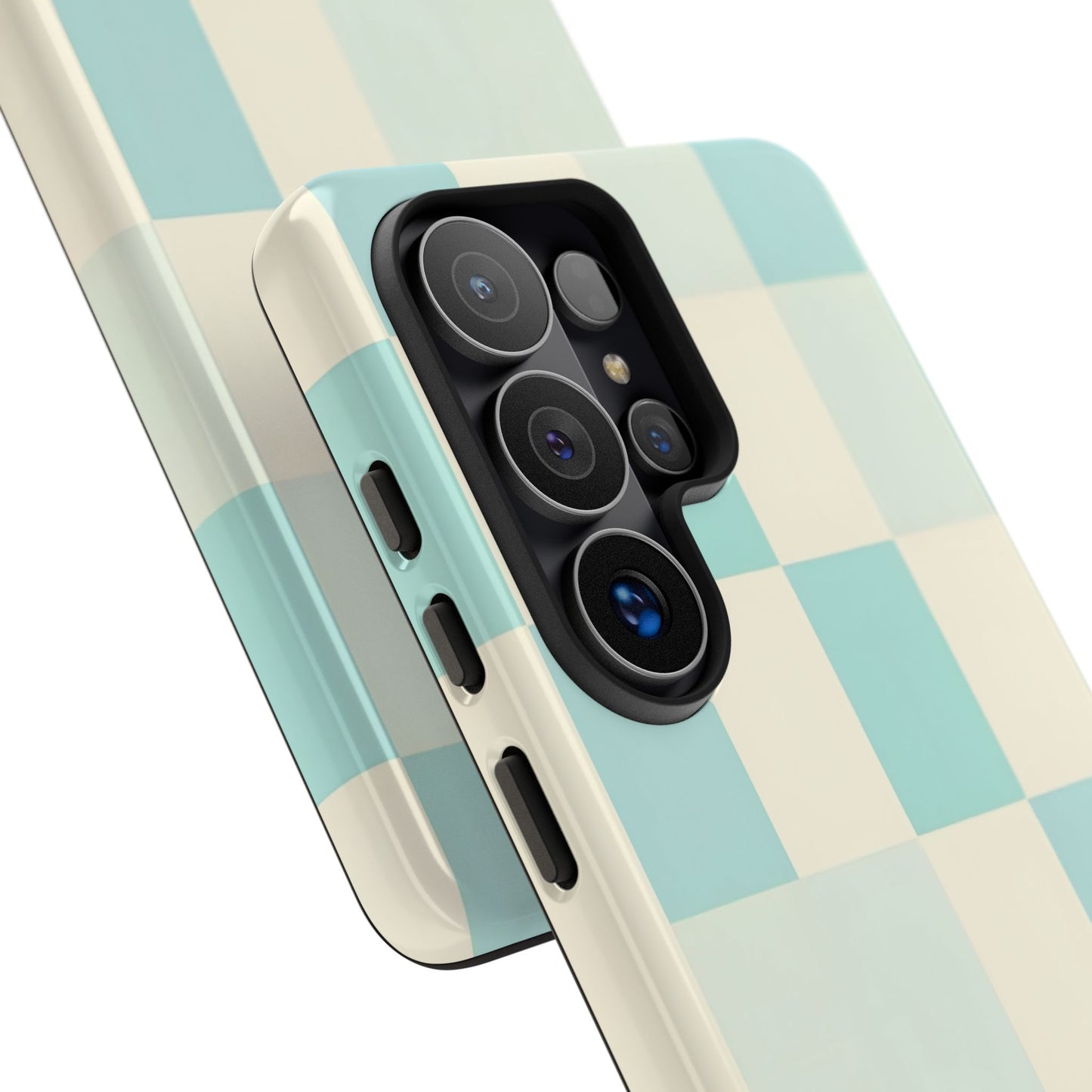 Pastel Checkerboard Tough Case – Mint & Cream Protective Phone Cover