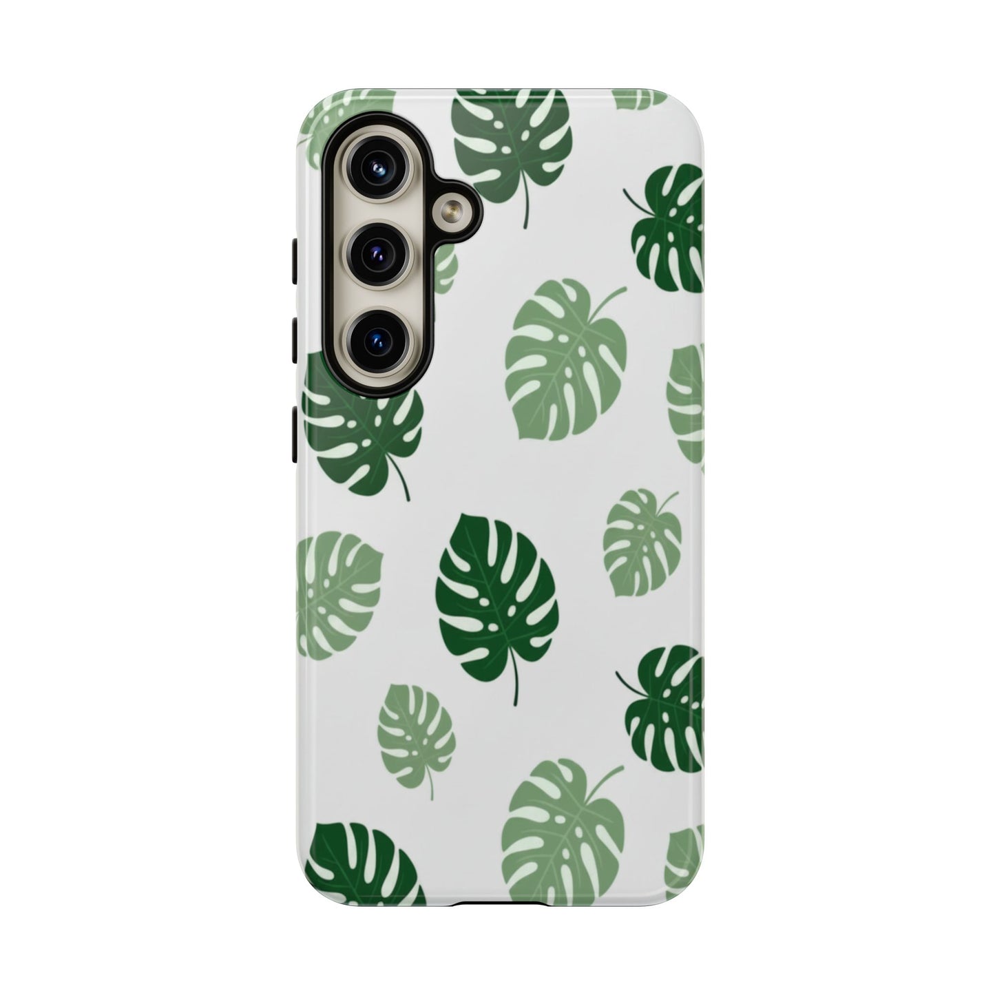 Monstera Leaf Phone Case — Tropical Green Pattern Tough Case