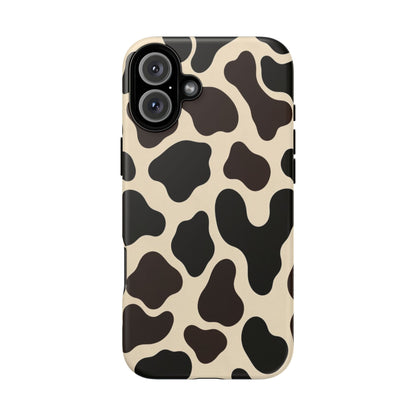 Cow Print Phone Case — Black & Cream Protective  Case