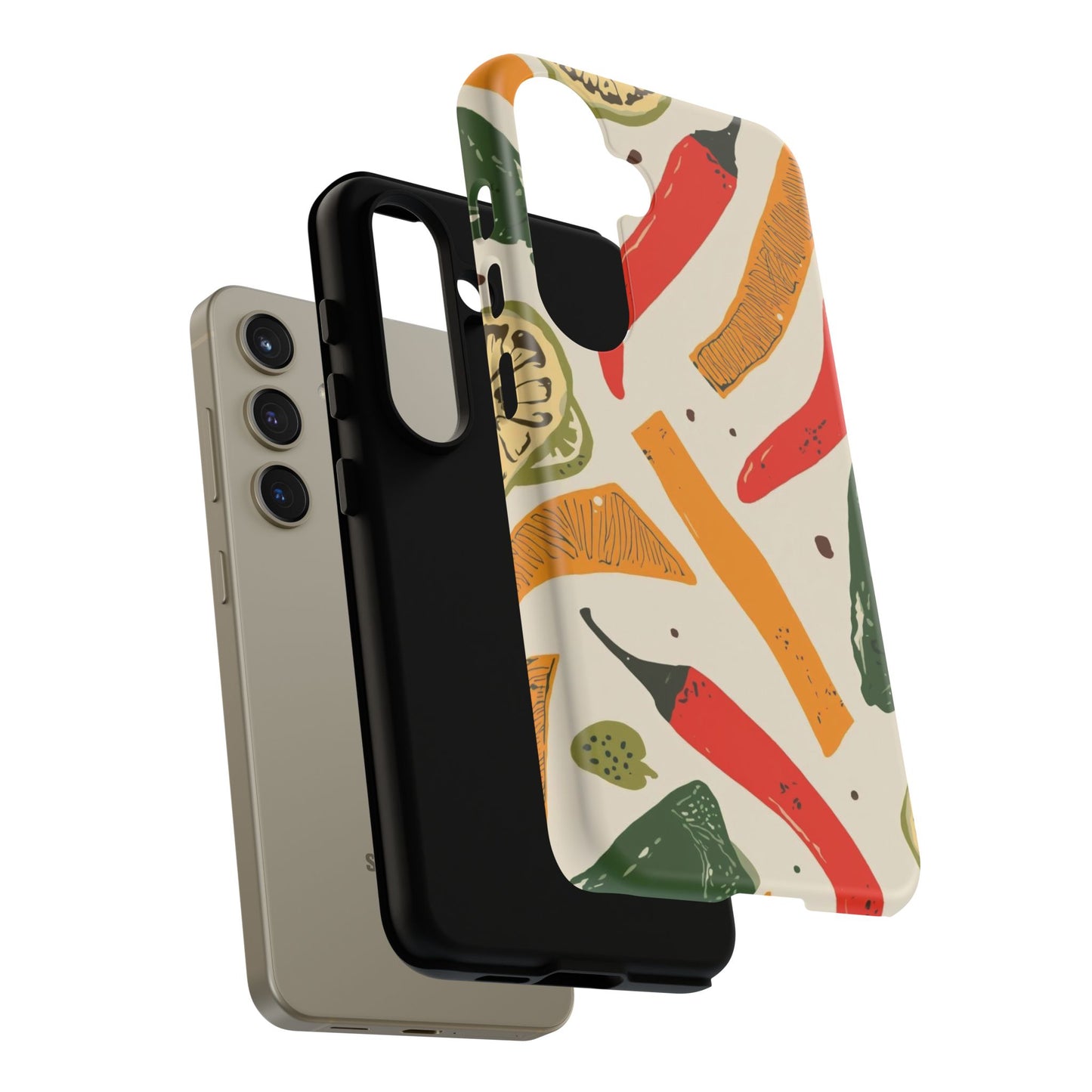 Spicy Peppers Phone Case – Colorful Chili, Lime & Citrus Pattern