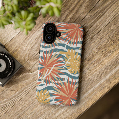 Tropical Palm Tough Phone Case – Retro Wave Floral Protective Cover