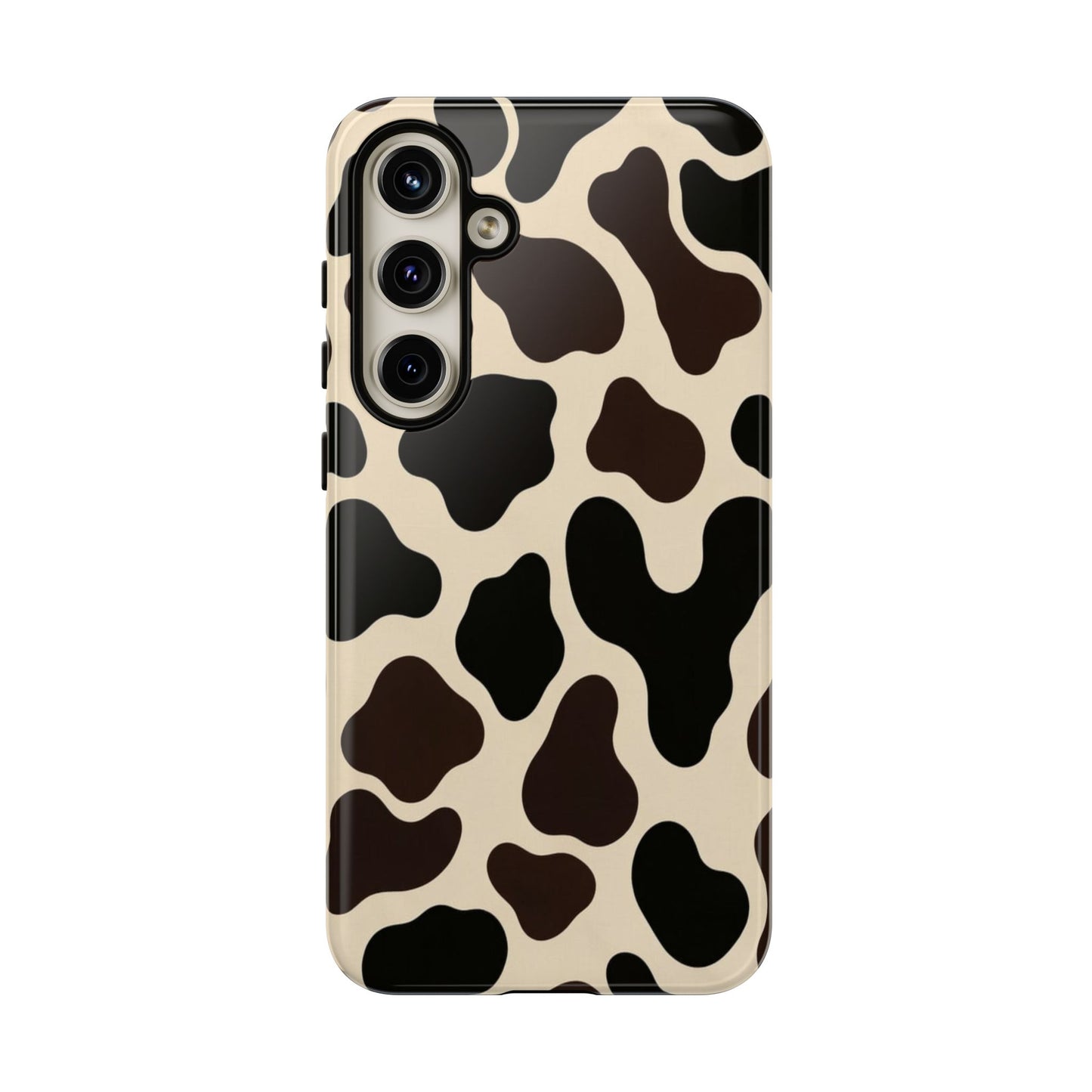 Cow Print Phone Case — Black & Cream Protective  Case