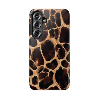 Phone Case — Brown Leather Dot Texture Rugged Protective Cover
