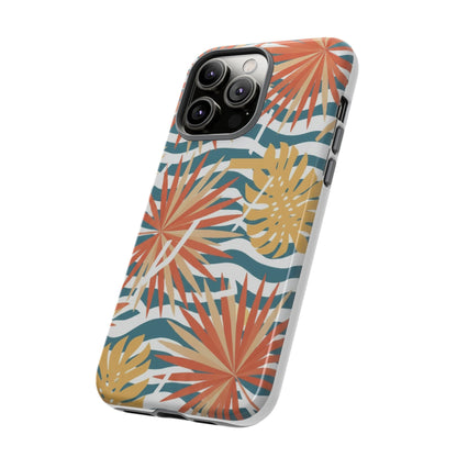 Tropical Palm Tough Phone Case – Retro Wave Floral Protective Cover