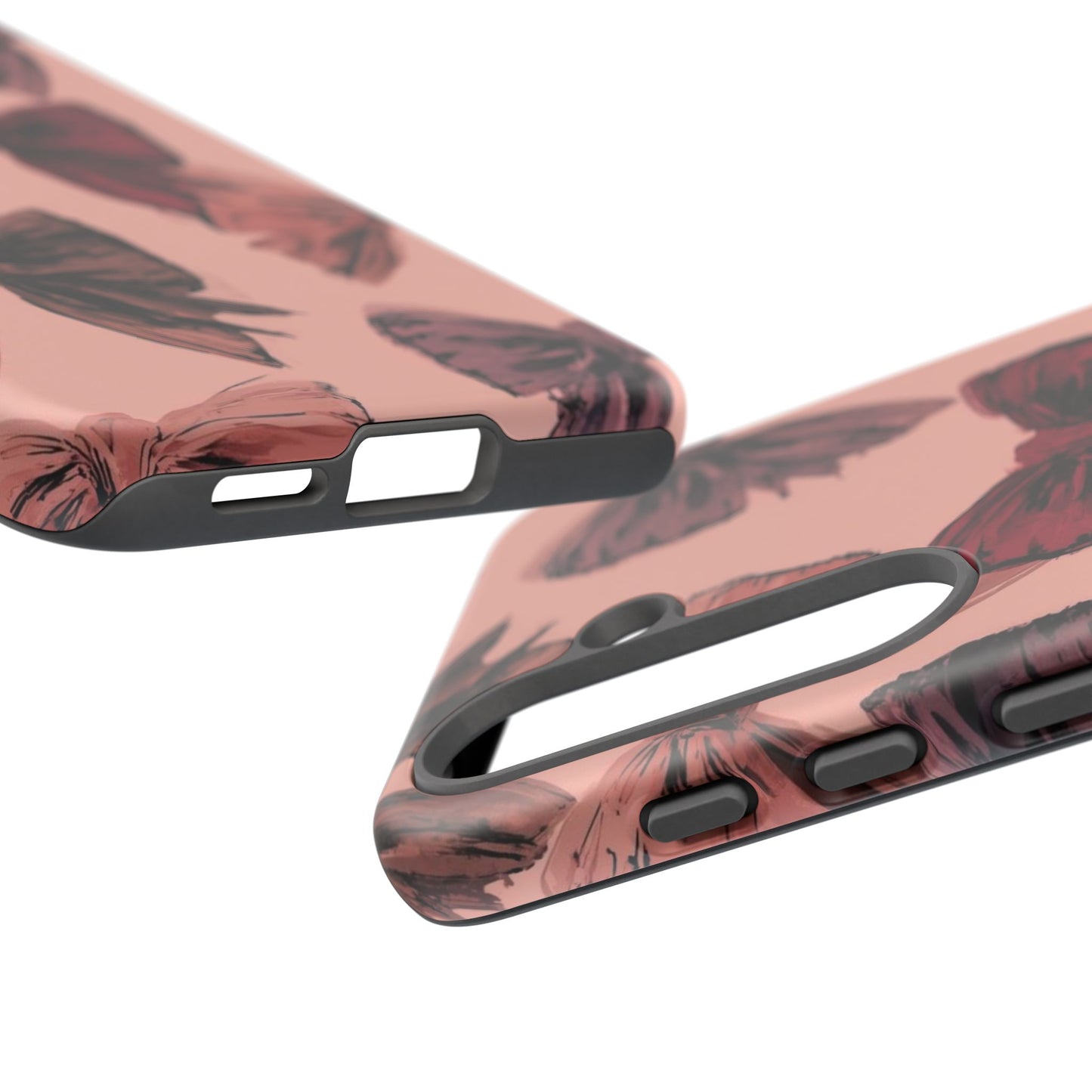 Bow Pattern Tough Phone Case — Pink Watercolor Bows Protective iPhone Cover