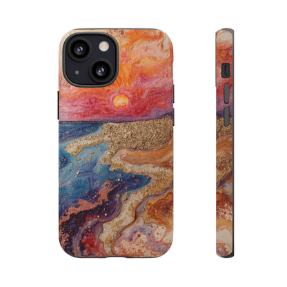 Sunset Coast Phone Case — Colorful Abstract Beach Art Tough Case