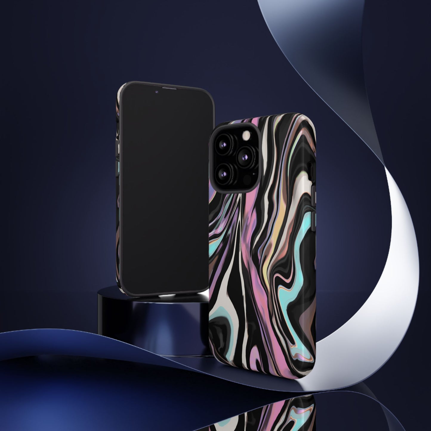 Abstract Marble Tough Phone Case — Pastel Swirl Protective Cover