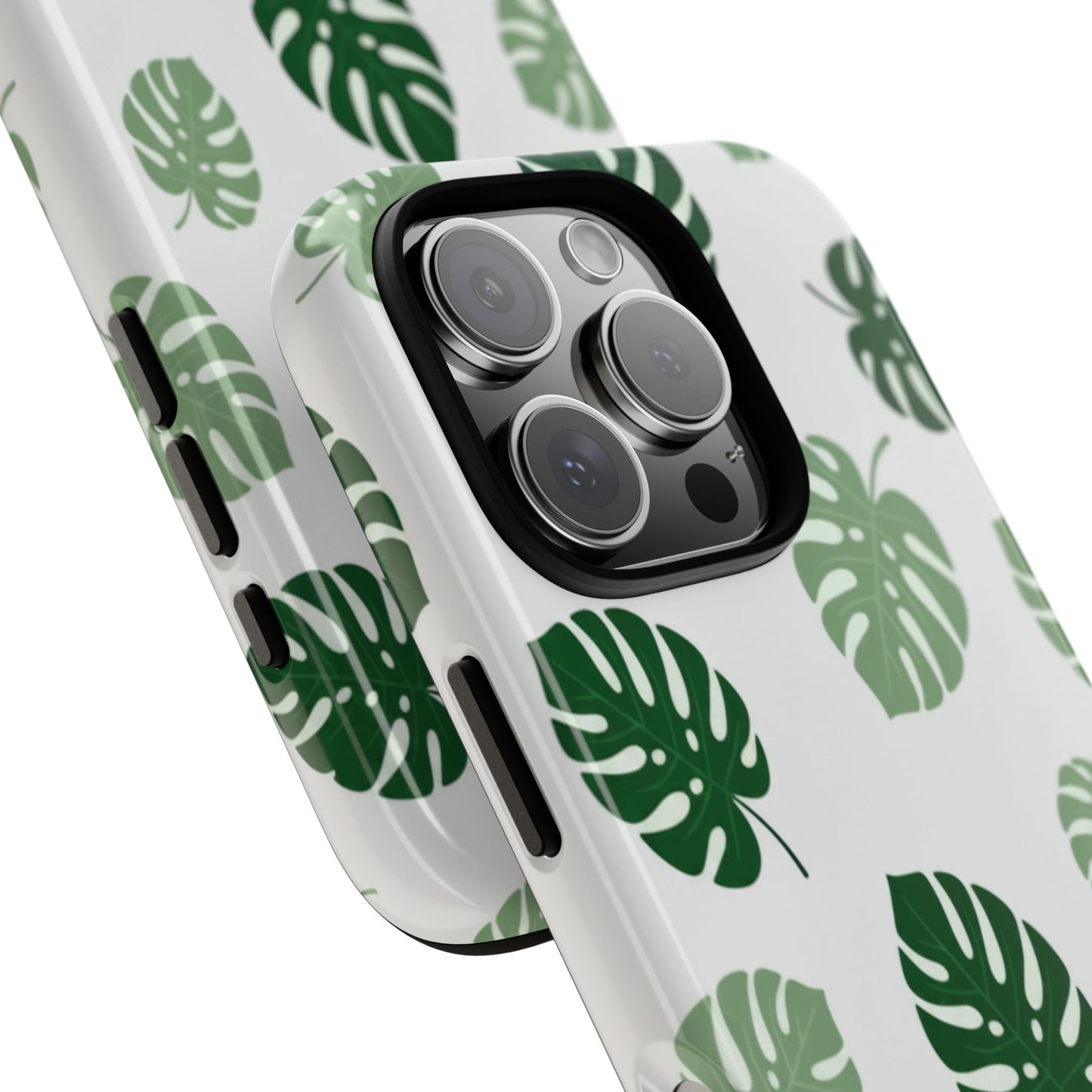 Monstera Leaf Phone Case — Tropical Green Pattern Tough Case