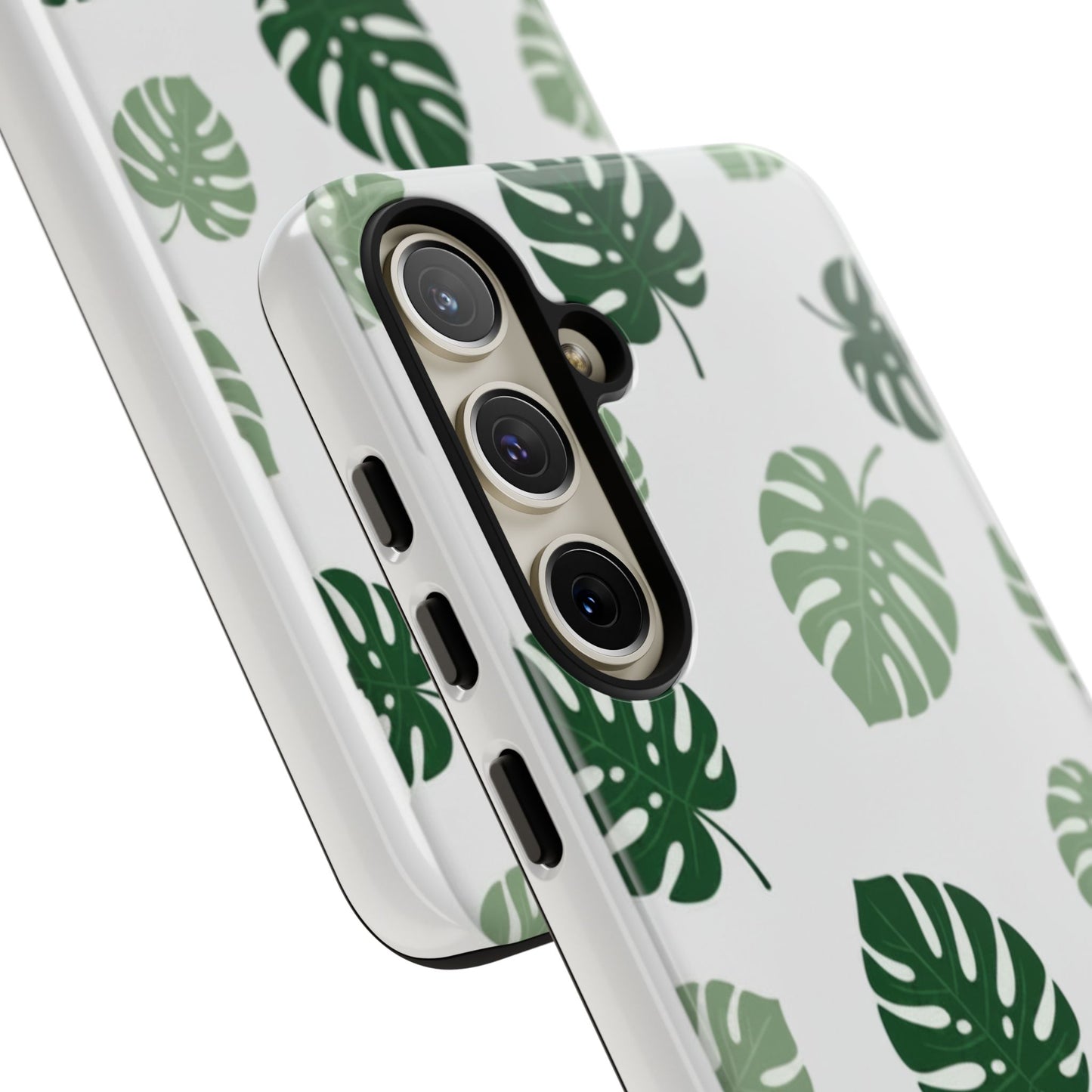 Monstera Leaf Tough Phone Case – Tropical Green Palm Pattern Protective Cover