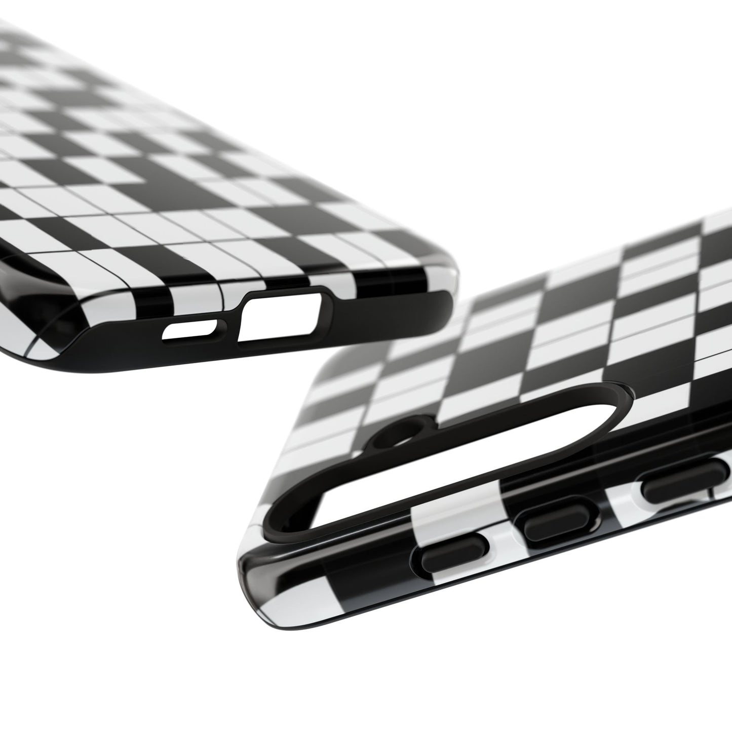 Crossword Grid Phone Case — Black & White Puzzle Pattern Tough Phone Cover