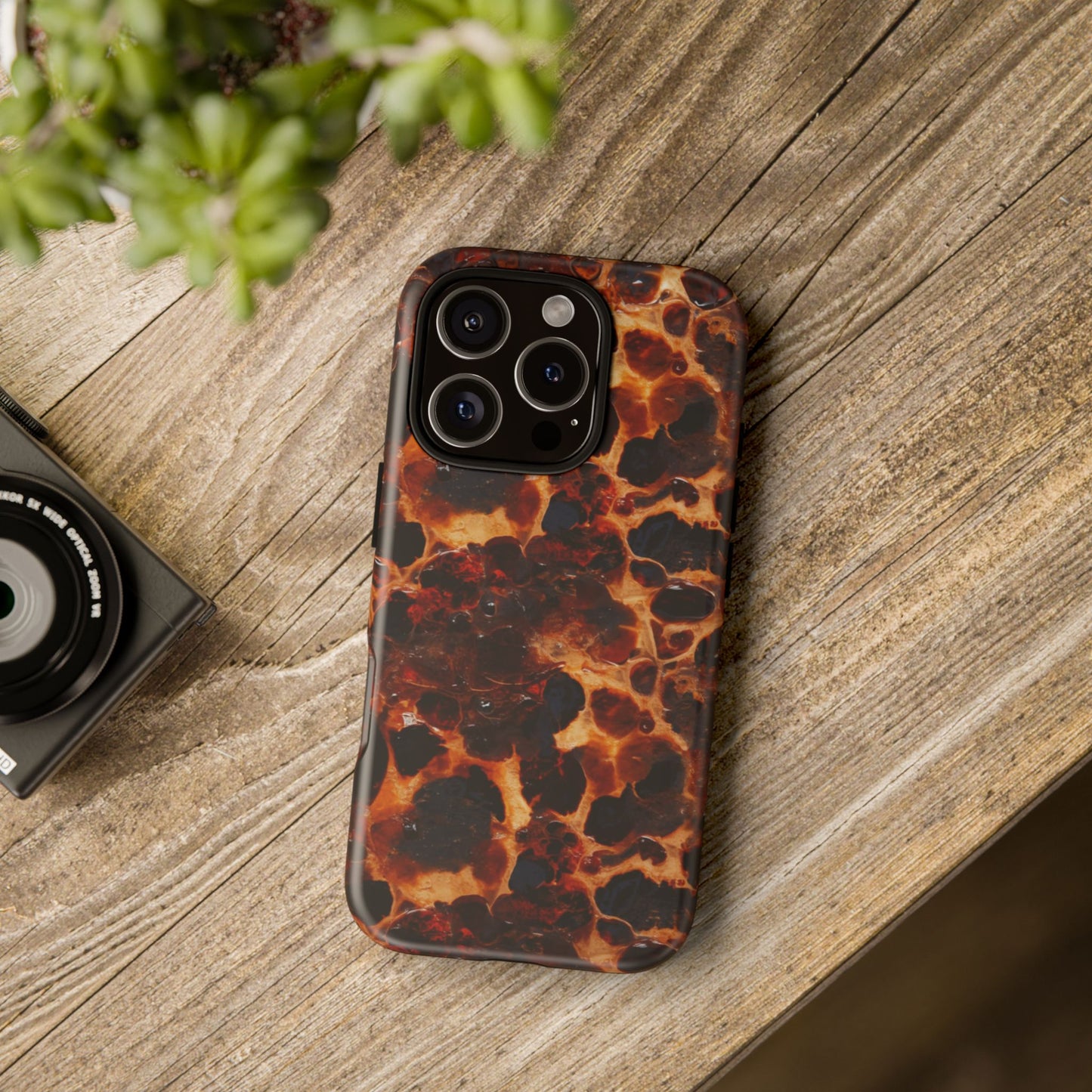 Tortoiseshell Phone Case — Protective iPhone Cover with Classic Amber Pattern