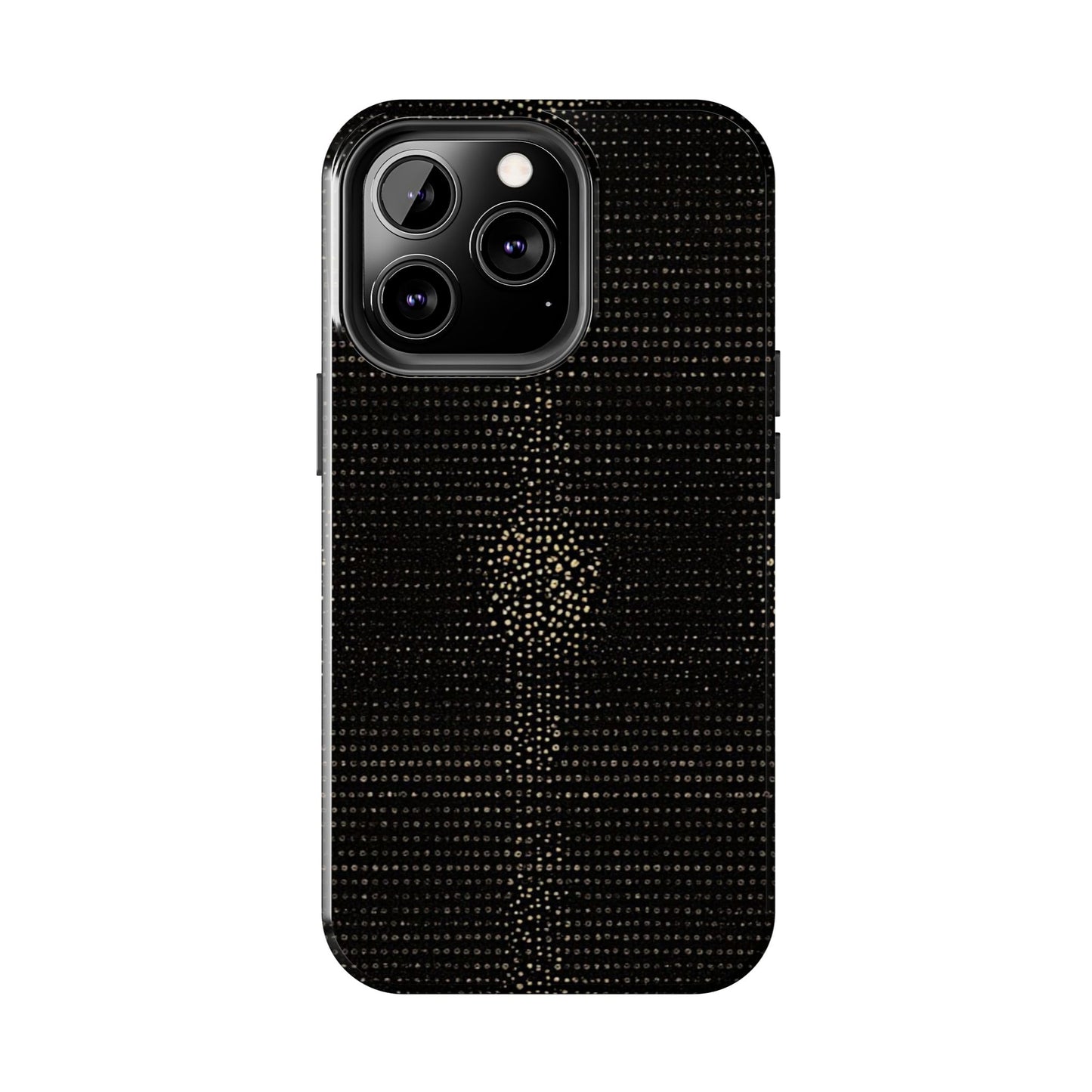 Tough Phone Case — Black Textured Metallic Dot Shield