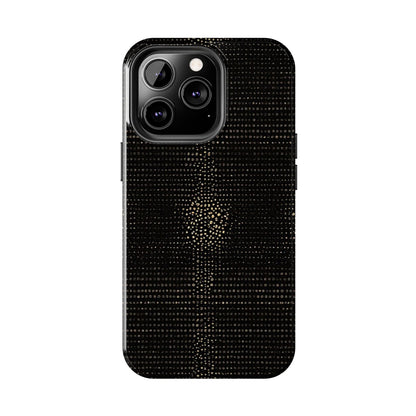 Tough Phone Case — Black Textured Metallic Dot Shield