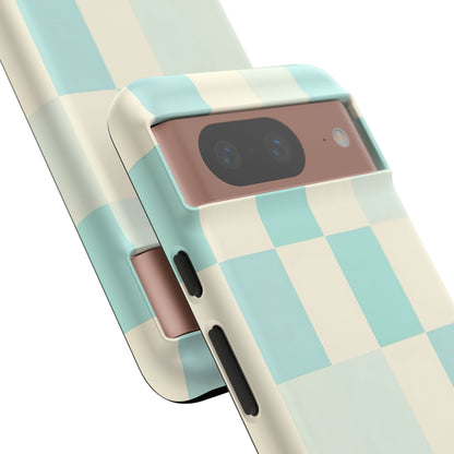 Pastel Checkerboard Tough Case – Mint & Cream Protective Phone Cover