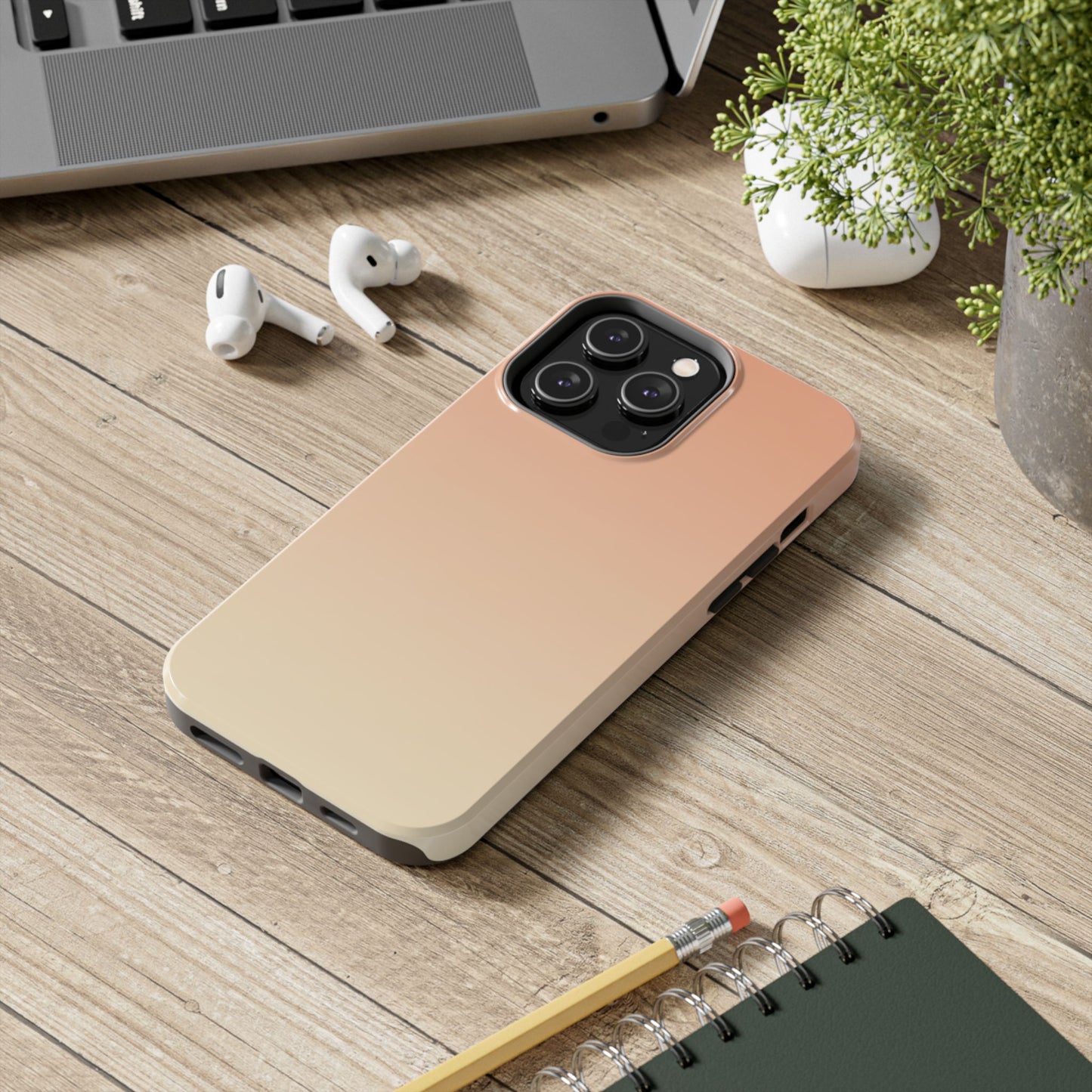 Gradient Tough Phone Case — Peach Ombre Protective Cover