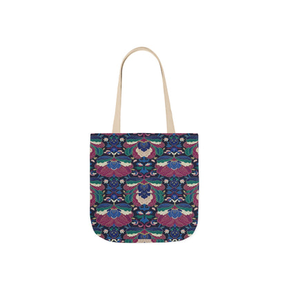 Floral Kaleidoscope Canvas Tote Bag — Colorful Patterned Market Tote