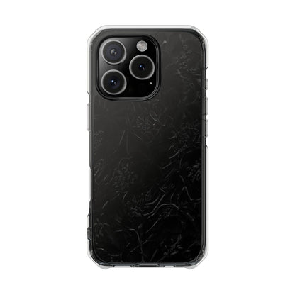 Magnetic Impact Phone Case — Black Floral Design