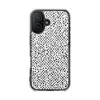 Clear Magnetic Phone Case — Black & White Speckled Pattern