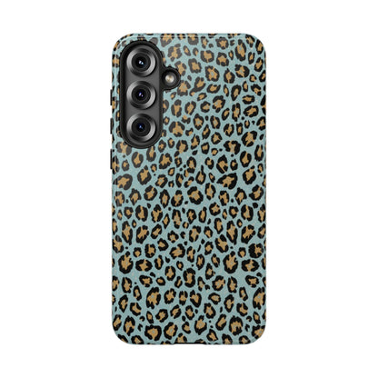 Leopard Print Tough Phone Case - Blue Cheetah Protective Cover
