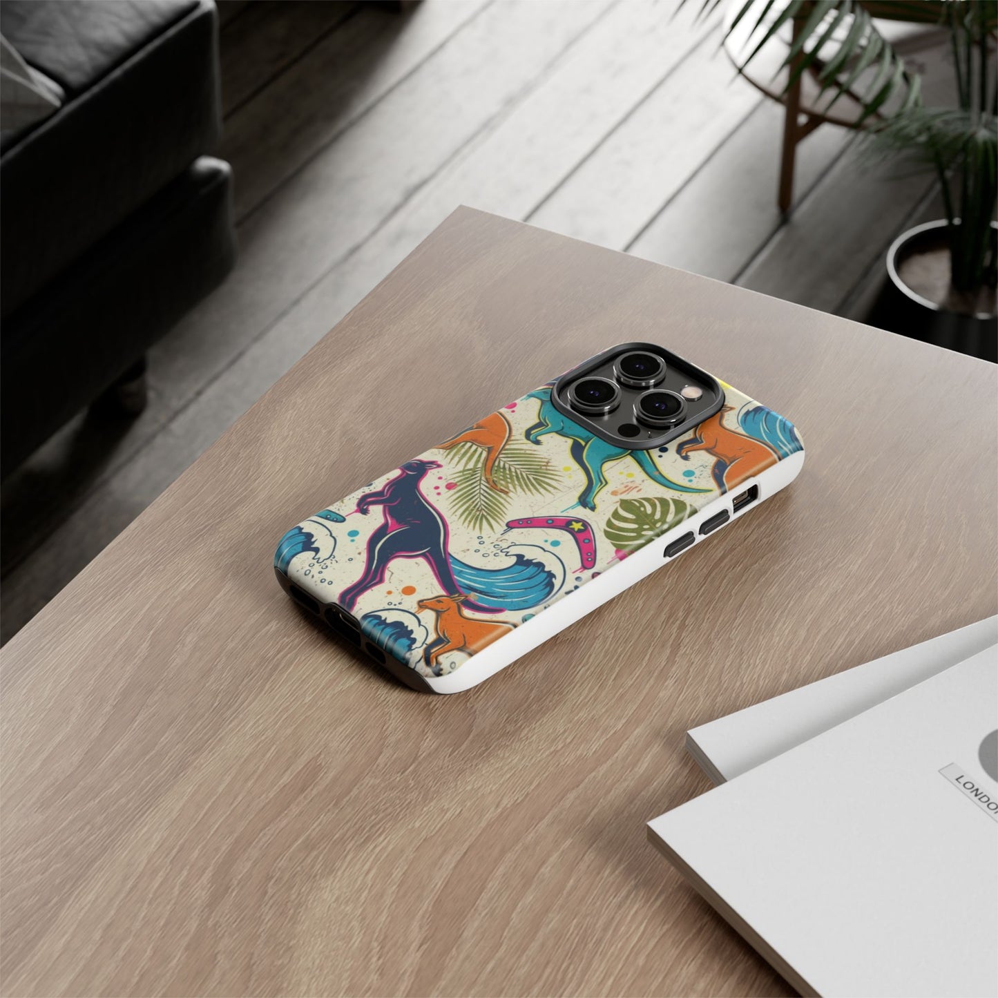 Tough Cases — Colorful Surfing Kangaroo Phone Case