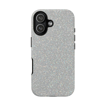 Glitter Silver Tough Phone Case — Sparkling Protective Phone Case
