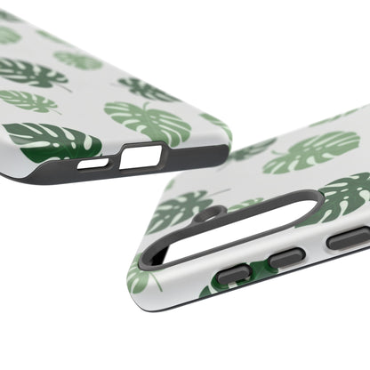Monstera Leaf Phone Case — Tropical Green Pattern Tough Case