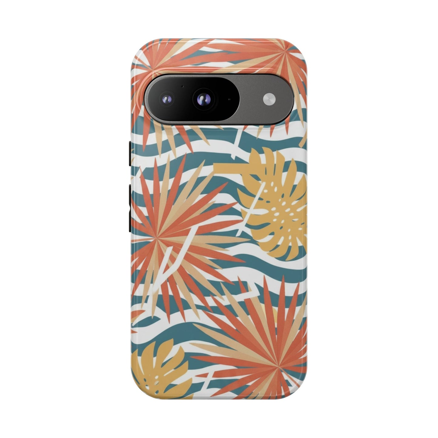 Tropical Palm Tough Phone Case – Retro Wave Floral Protective Cover