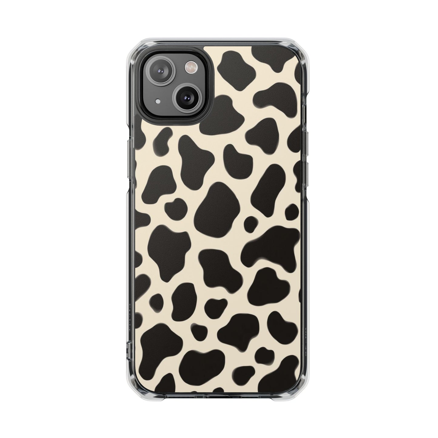 Cow Print Clear Magnetic Phone Case — Impact-Resistant Stylish Protection