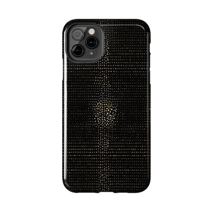 Tough Phone Case — Black Textured Metallic Dot Shield