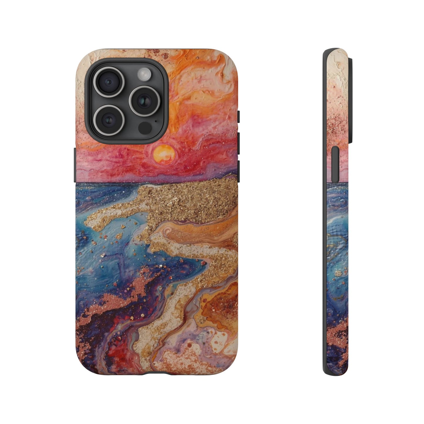Sunset Coast Phone Case — Colorful Abstract Beach Art Tough Case