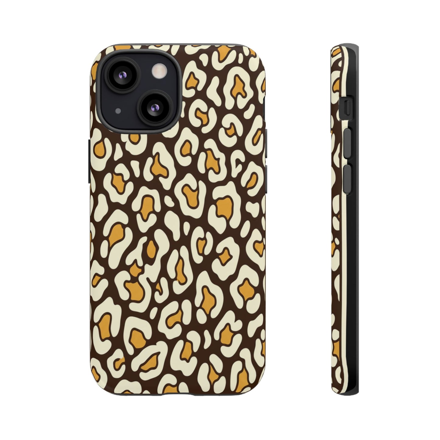 Leopard Print Tough Phone Case — Durable Protective iPhone Cover