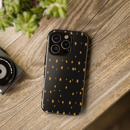 Black & Gold Dot Tough Phone Case — Protective Sparkle Pattern