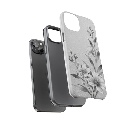 Floral Monochrome Phone Case — Elegant Black & White Lily Design