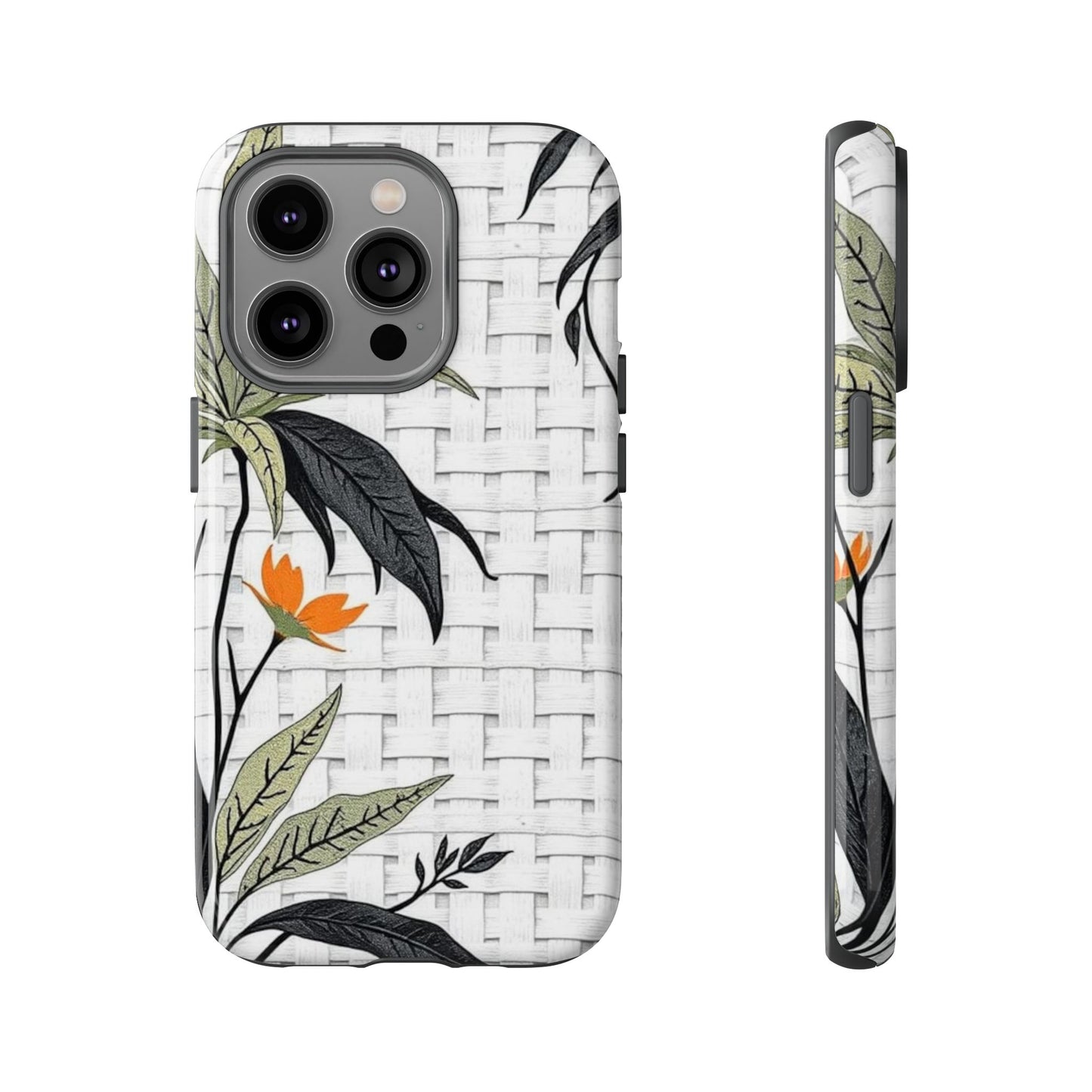 Floral Woven Tough Phone Case — Protective Botanical iPhone Cover