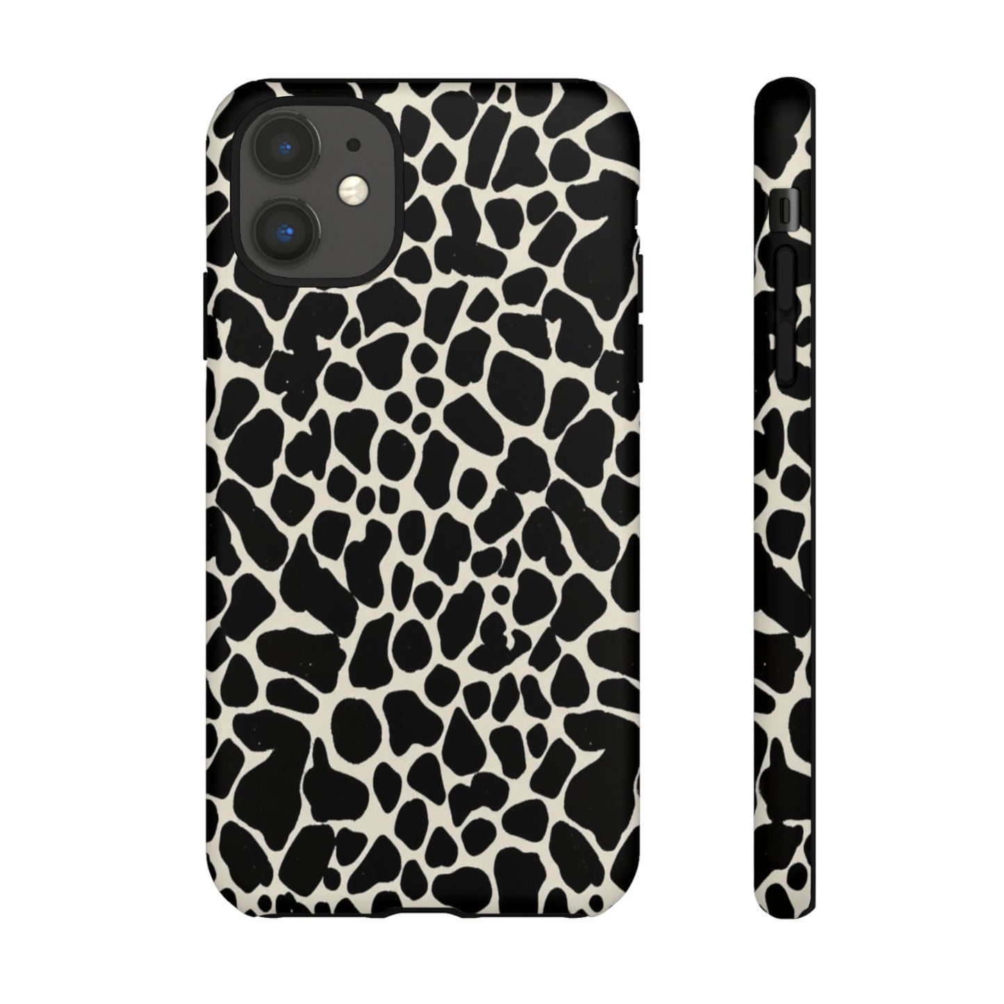 Black and White Cowhide Phone Case — Protective Tough Case
